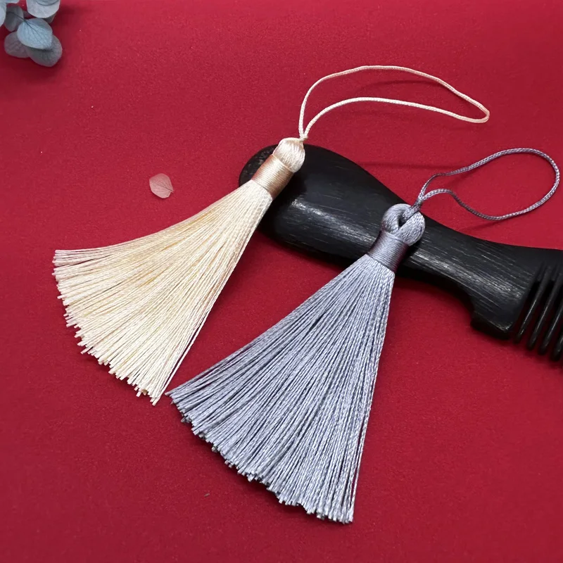 5pcs/10pcs 8cm Tassels Soft Elegant Handmade Silky Tassels with Cord Loop DIY Accessories for Bookmark Jewelry Making