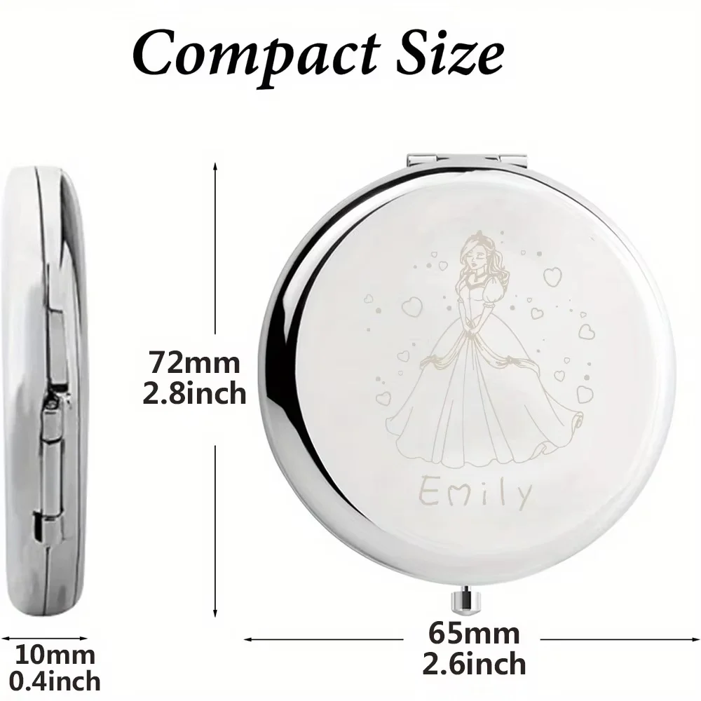 Personalized Foldable Makeup Compact Mirror, Graduation Gift For Sisters Bridesmaids Friends Christmas Gifts for Family Members