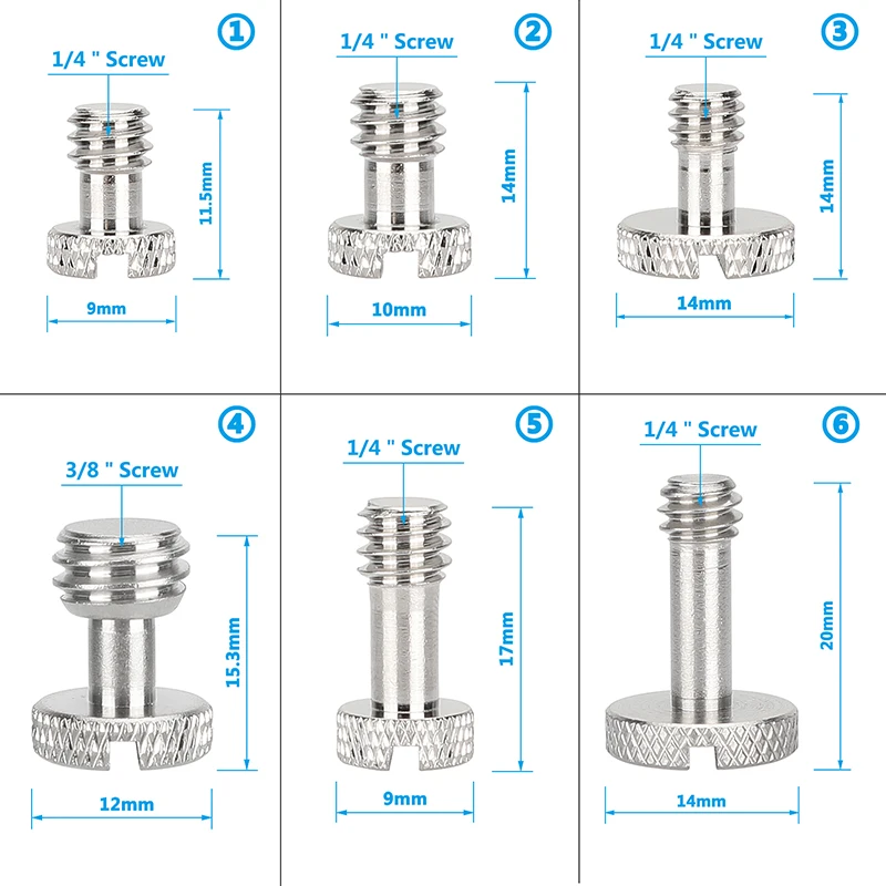 CAMVATE Camera Slotted Screw Set 1/4