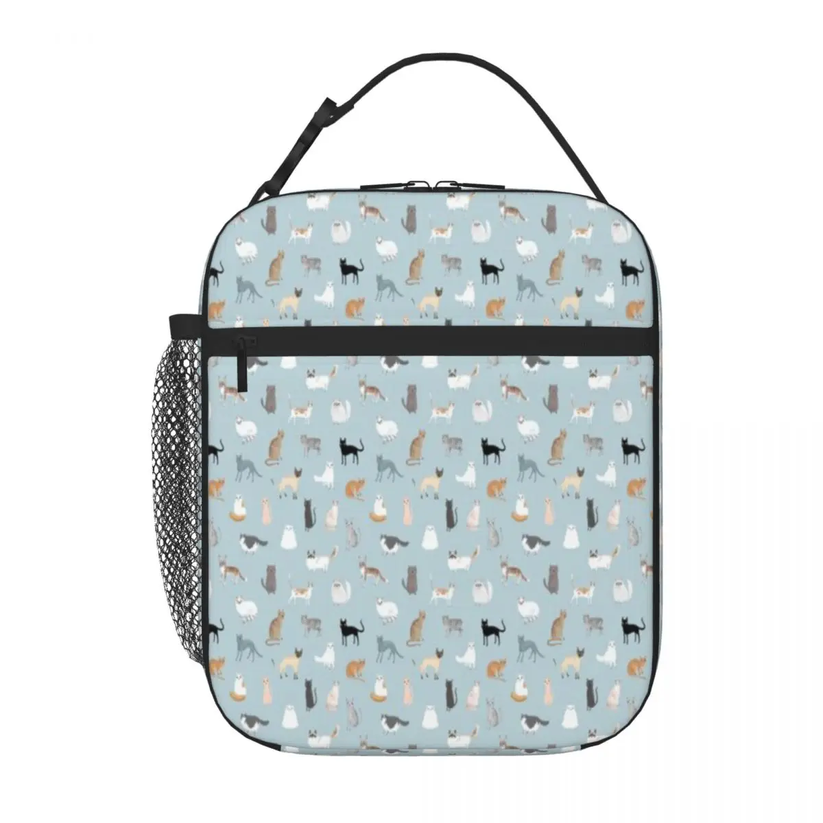 Hot Sale Purr-fect Cat Pattern Abstract Thermal Tote Outdoor Picnic Adult Lunch Bag