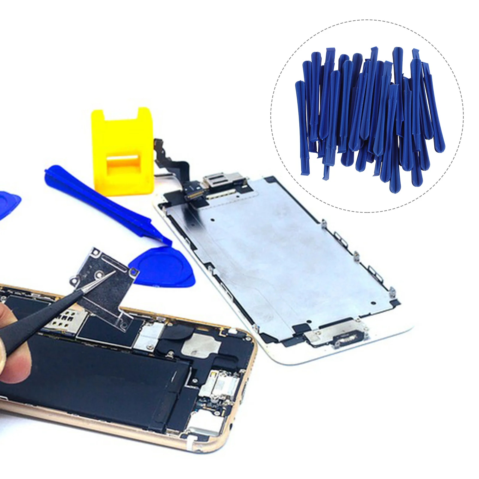 100 Uds palo de desmontaje herramienta de palanca de plástico varilla de reparación barra de apertura de ordenador portátil herramienta de palanca suministros de servicio de teléfono