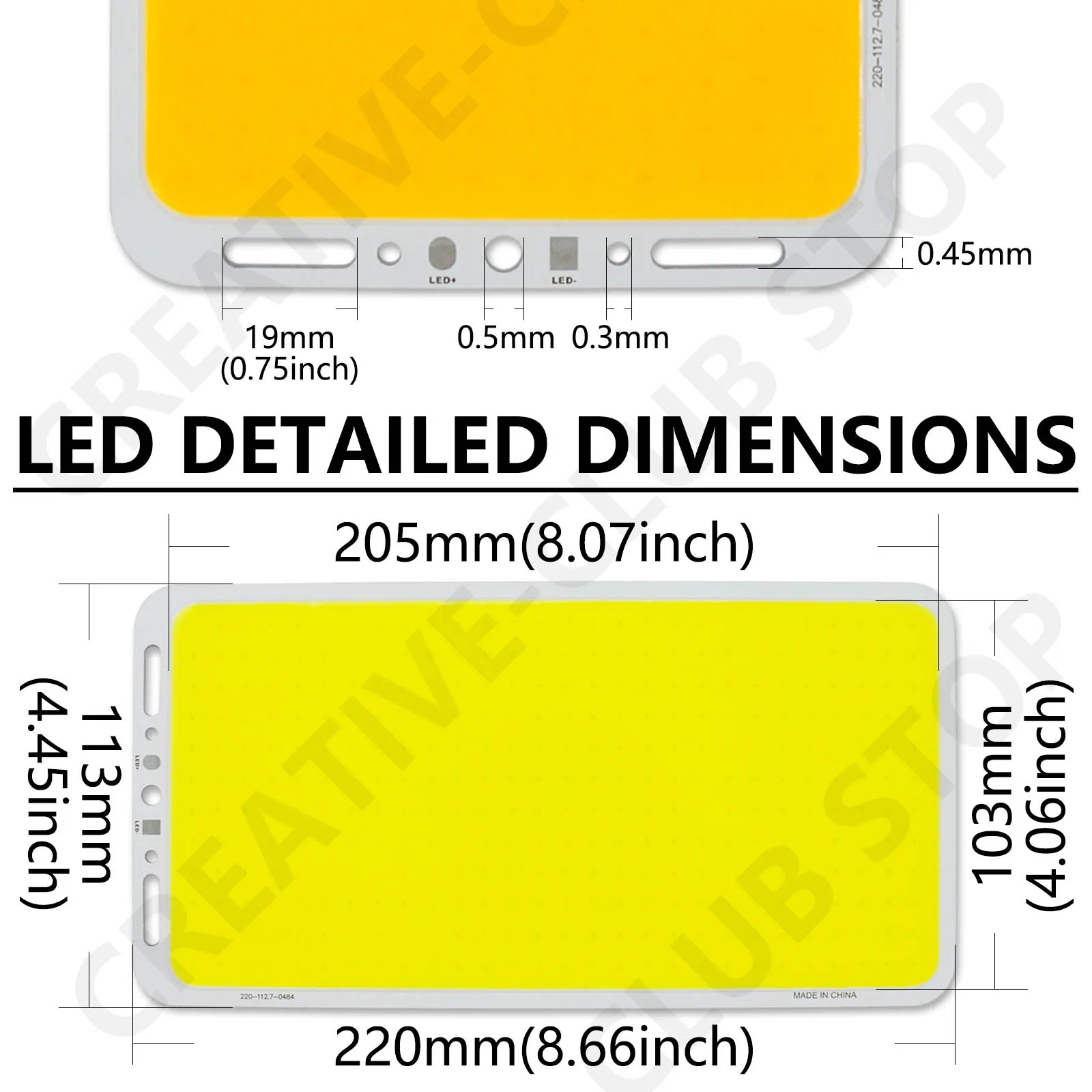 5pcs DC12V COB LED Panel Light High brightness 60W Chip Strip Module TUBE Camping Lamp Flood lights COB Board LED Lamp 220X113mm