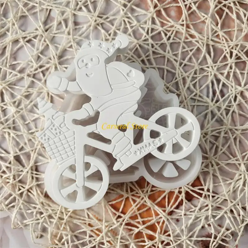 

M4YF Home Decoration Silicone Mold Santa with Scooter Ornaments Mould Jewelry Tool