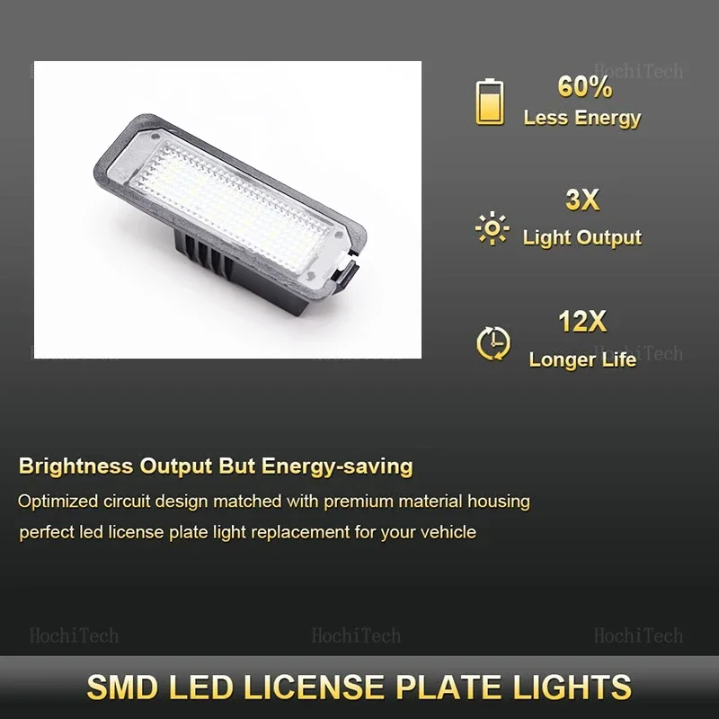 1pc 12V Car LED License Plate Lights for VW Passat B6 CC Eos Golf 4 5 6 7 Mk7 Polo Superb Seat Leon Altea Exterior Accessories view 4