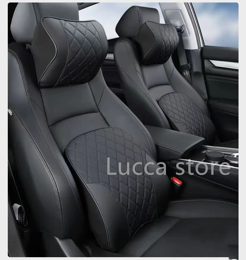 Dla BYD Atto 3 SONG PLUS/DM-i/EV Dolphin skórzany zagłówek z mikrofibry zagłówek siedziska poduszka na szyję poduszka na szyję zagłówek akcesoria