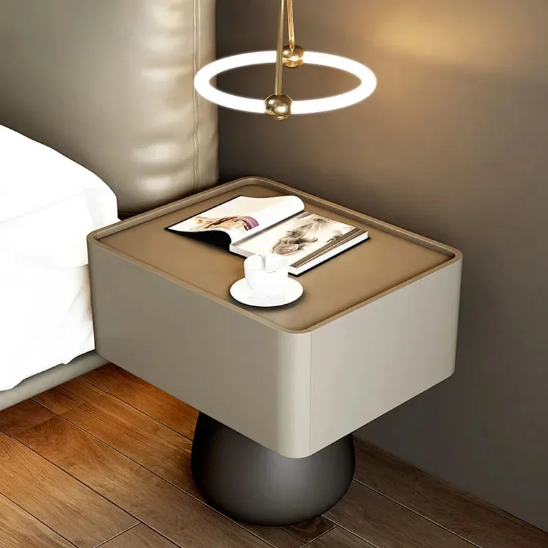 Mesitas De noche rústicas simples, organizadores negros, mesita De noche moderna De lujo minimalista, mesa estética móvil, muebles De Chevet