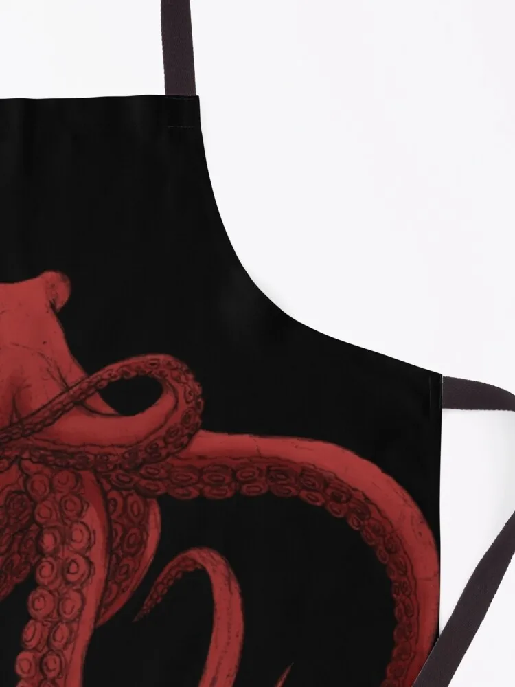 Red Octopus Apron halloween kitchen women's household apron Apron kitchen