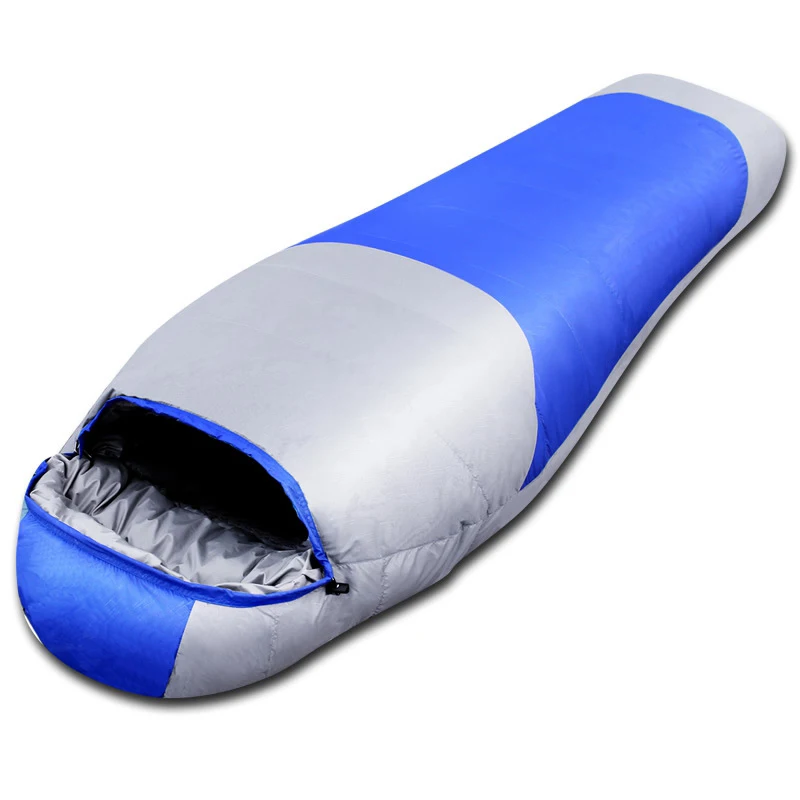 

Thermal Autumn Duck Down Camping Accessories Features Winter Camping Water Resistant Thick Wearable Sleeping Bag for Adult Baby