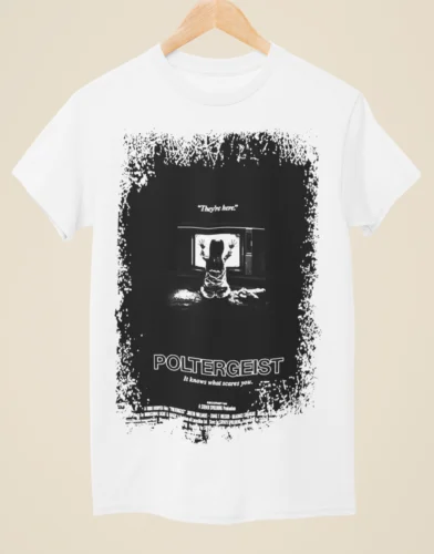 Белая футболка унисекс в стиле постера фильма Poltergeist