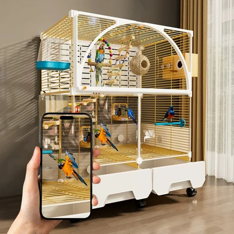 #Nest Cockatiel Indoor Acrylic Bird Cages Aviary Houses Outside Accessories Bird Cages Hammock Jaula Para Aves Pet Furniture