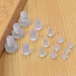 10/20/50/100pcs Clear Furniture Embedded Bumpers Glass Table Feet Soft Thread Chair Leg Stem Bottom Pad Floor Protect Anti-noise