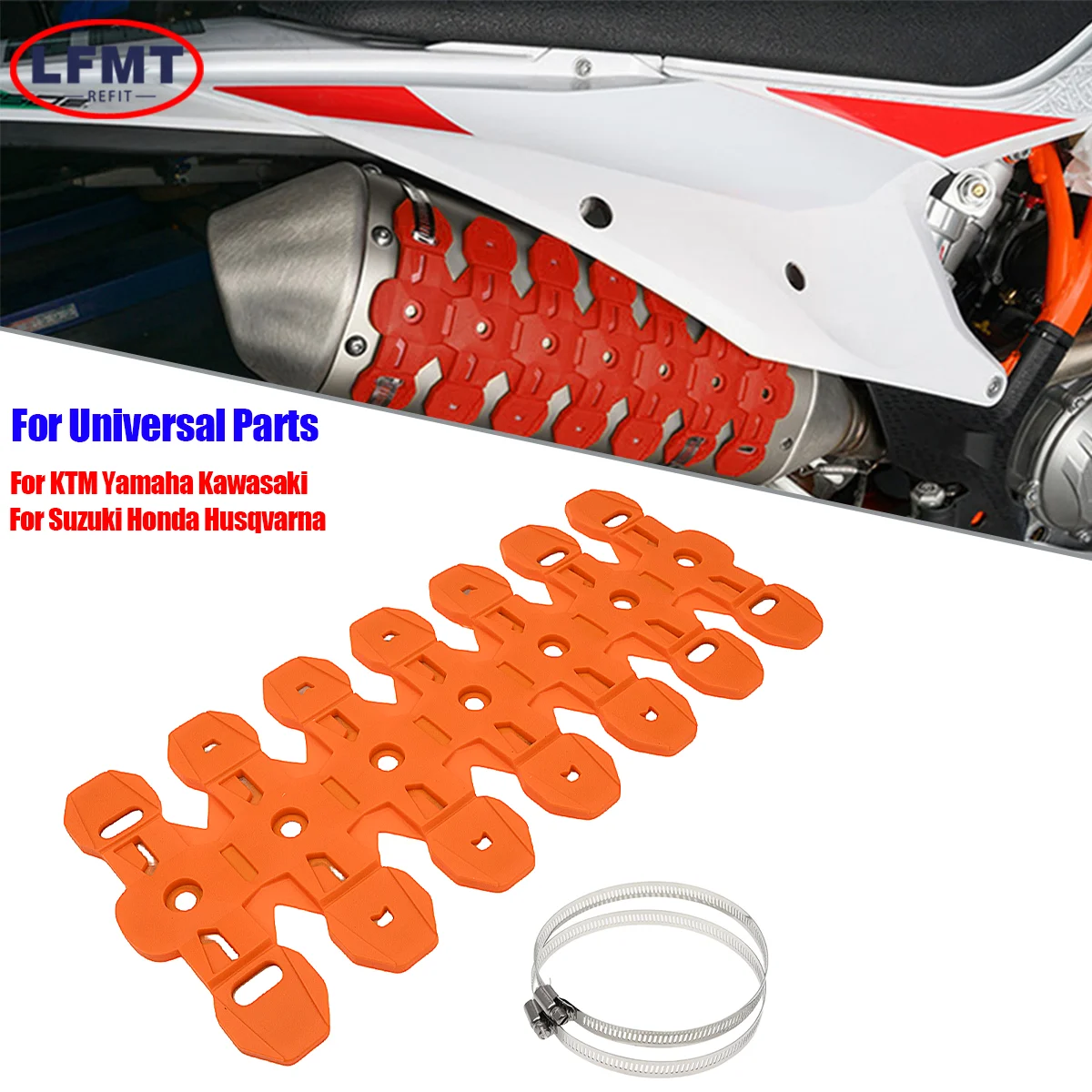 

Тепловой экран для мотоцикла KTM, защитный чехол для выхлопных газов для HUSQVARNA HUSABERG YAMAHA SUZUKI GAS-GAS BETA HONDA KAWASAKI 125-500