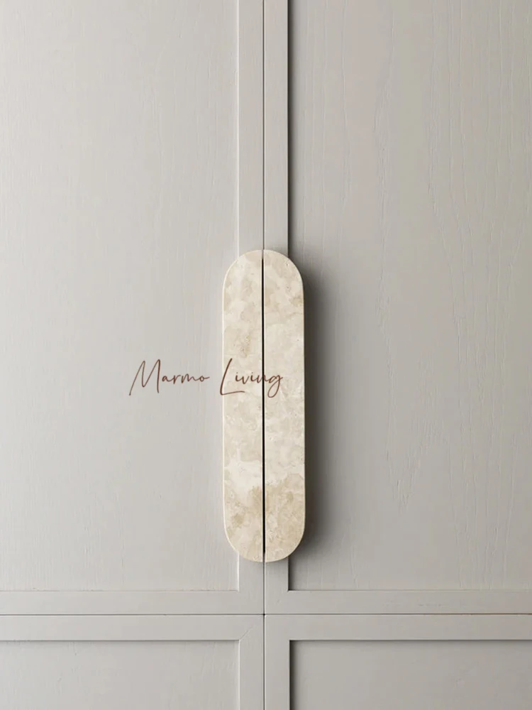 

100% Natural Marble French Quiet Style Porch Wall Beige Cave Stone Handle Villa Creative Home Decoration Small Handle