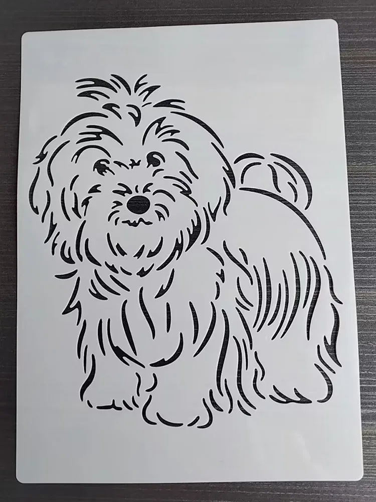 1PCS 21*29Cm Dog Template DIY Layering Stencils Wall Painting Scrapbook Coloring Embossing Album Decorative Card Templat