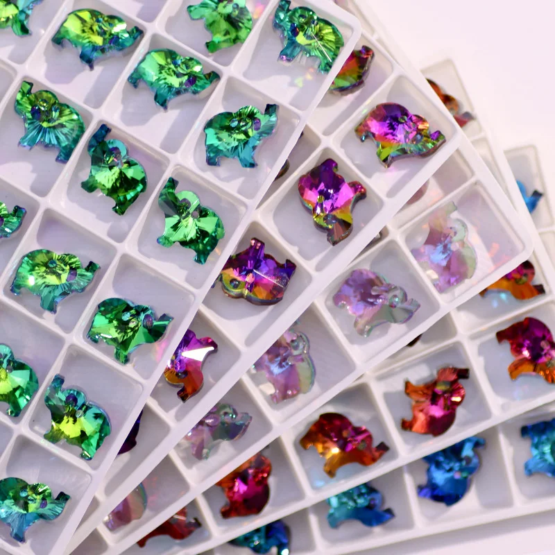 18mm K9 Glass Rhinestone Charms Imitation Austrian Crystal Elephant Pendants For Women Jewelry Making Necklaces DIY Earring