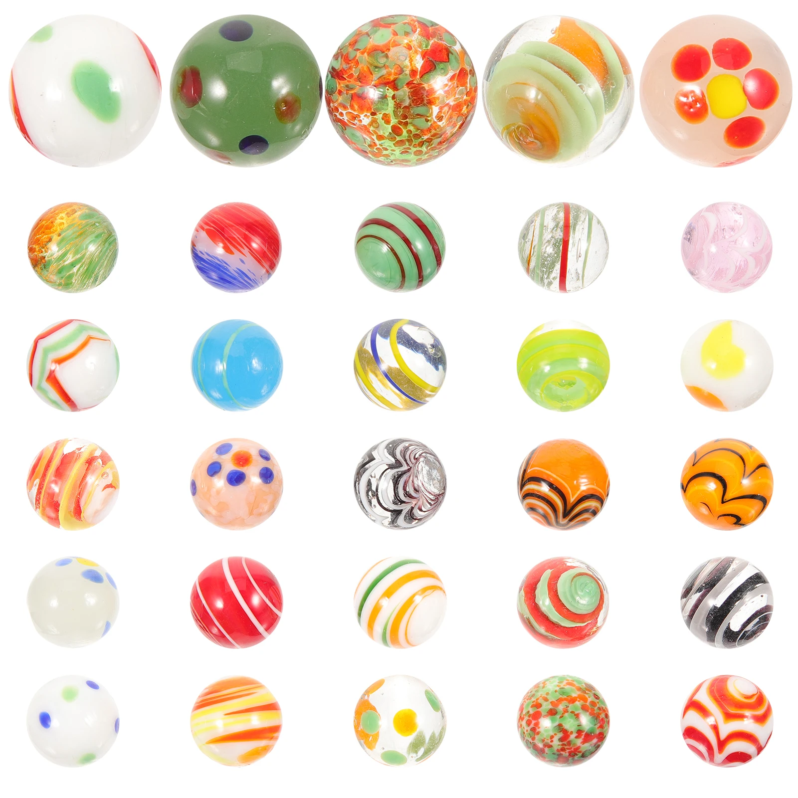 30 pezzi di biglie di vetro palline solide colorate giocattoli per bambini decorazioni per acquari ornamenti per acquari colore casuale sicuro per l'uso dei pesci