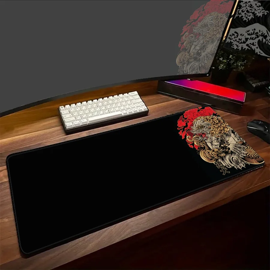 

Черный коврик для мыши ONI, большой игровой коврик, коврик для клавиатуры, аксессуары для игровой конфигурации, коврики 1200x550, коврики для мыши