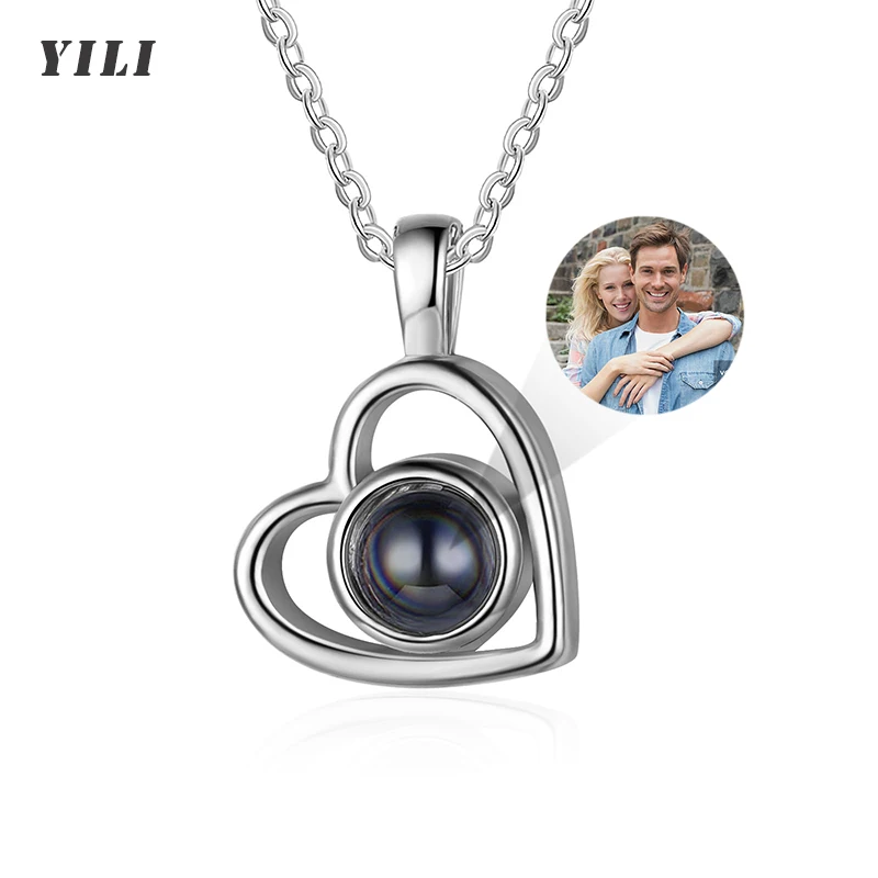 

Custom Photo Projection Necklace Personalized Necklace with Picture Inside Customized Photos Pendant Necklaces for Women Girls