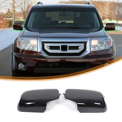 For Honda Pilot 2009-2015 ABS Black Car Rearview Mirror Cover Decoration Sticker Car Exterior Protection Accessories 2Pcs