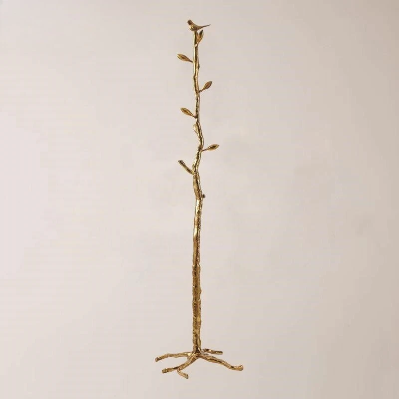 All-copper retro creative medieval room bedroom floor-to-ceiling coat rack light luxury clothing hat room entrance hanging cloth