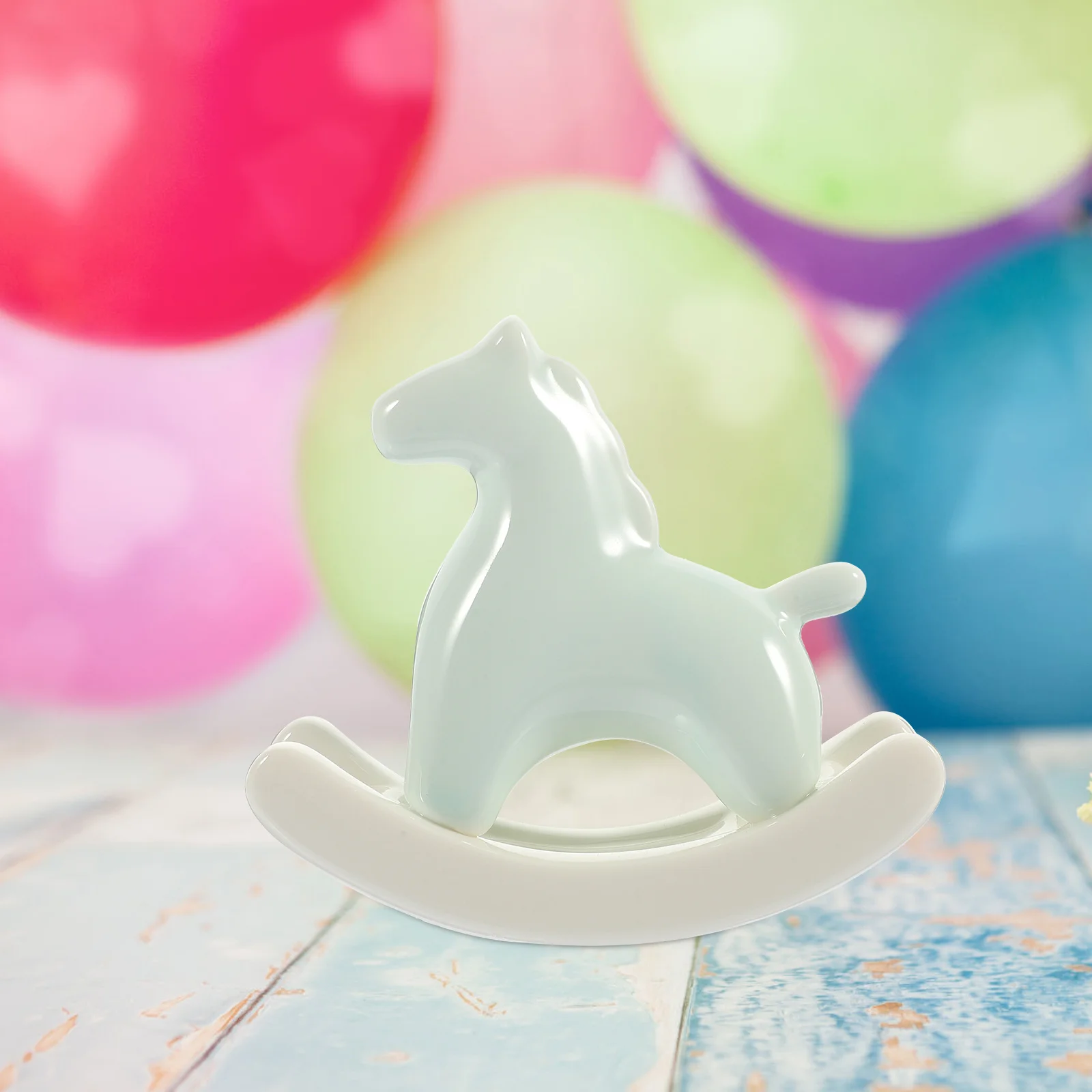 Ceramic Rocking Horse Craft Ornament Tabletop Animal Decor Delicate Design Suitable Any Style Living Room Dining Room