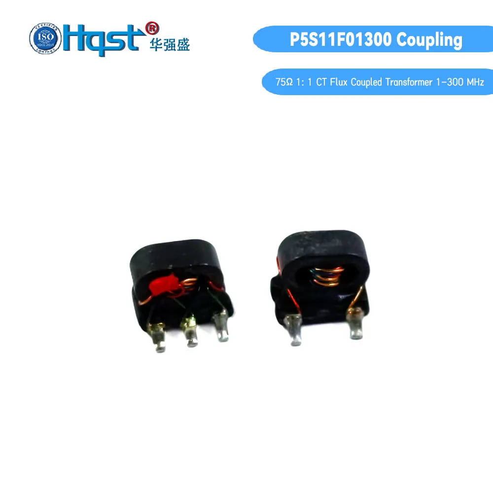 Hqst P5S11F01300 مقاومة 75Ω نسبة الانقلاب 1:1 CT محول مقترن بالتدفق 1-300 ميجا هرتز RF محول