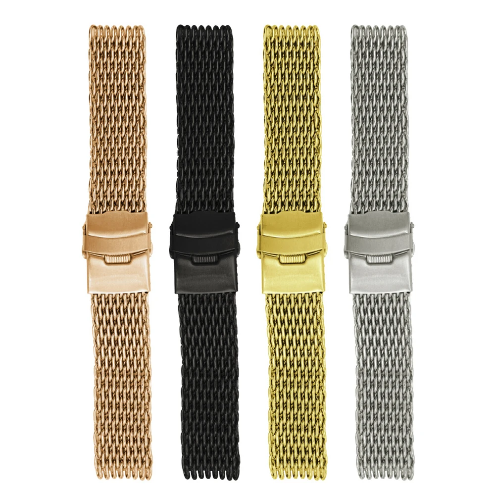 

24 Mm Watch Band Stainless Strap Mesh Watchband Metal Steel Watchbnad