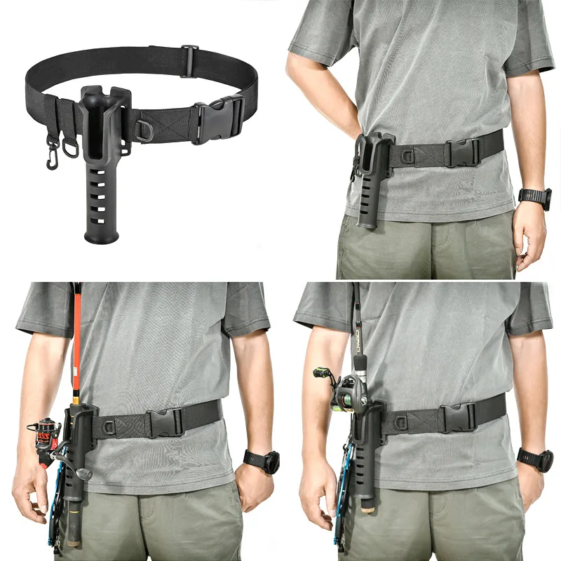 1pcs Waist Fishing Rod Holder Fishing Rod Pole Inserter Adjustable Portable Belt Rod Holder Fishing Gear Tackles Accessories