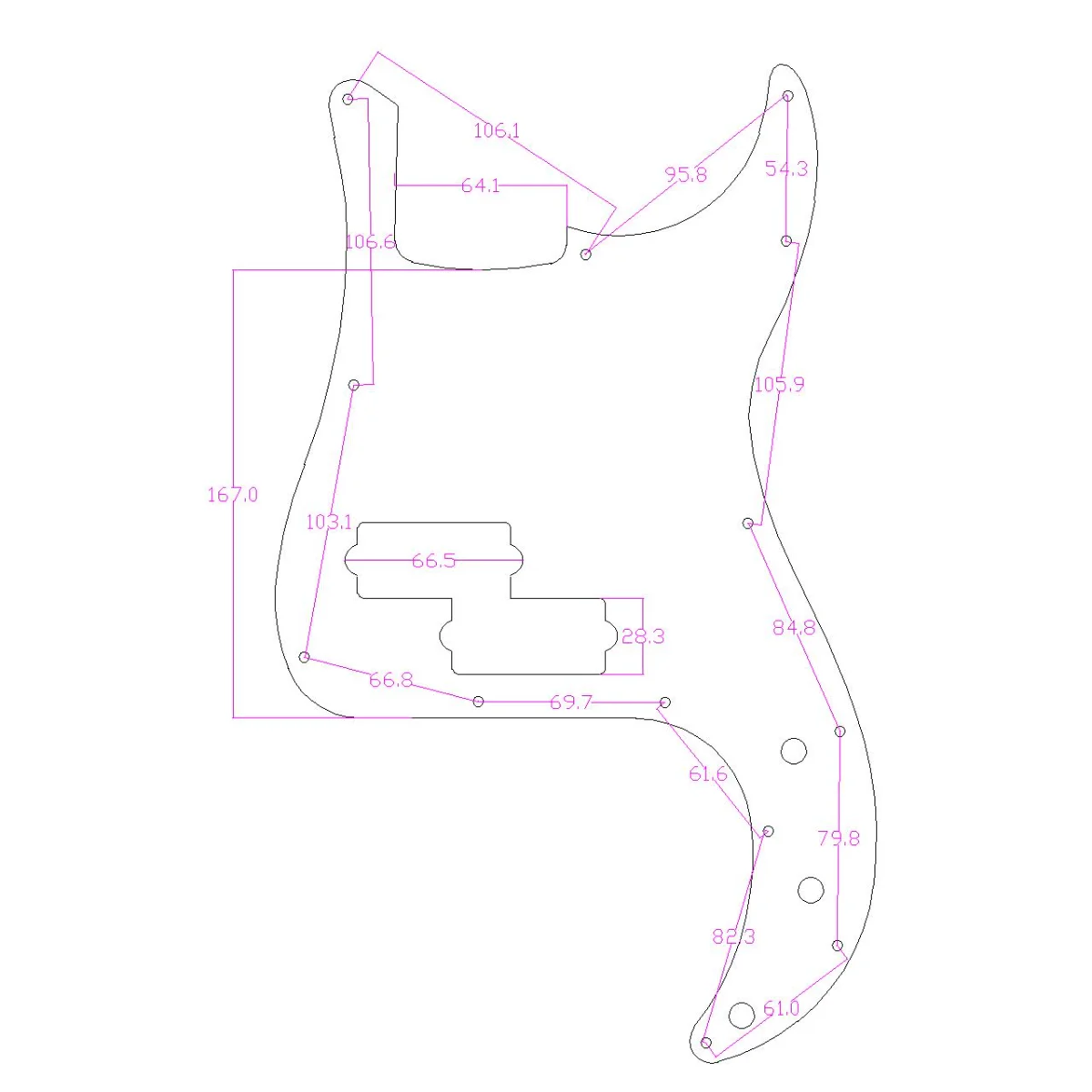 13 Hole P Bass Pickguard with Screws 3D Printed Plastic Pickguard Fits USA/Mexican Fender Leopard Stripe PB Scratch Plate