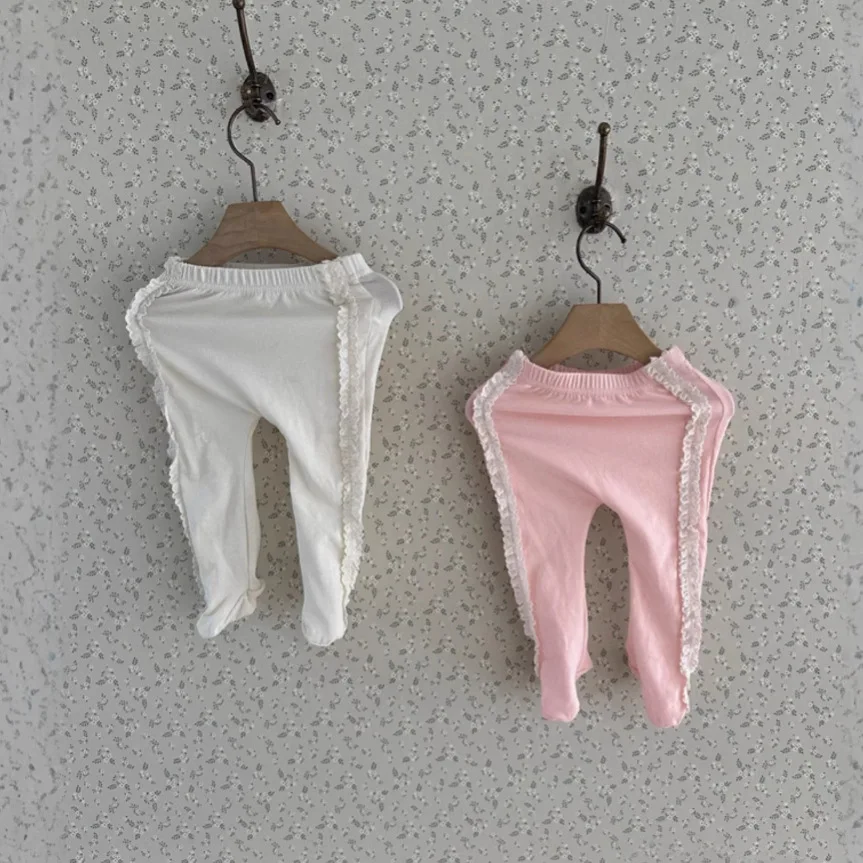 

2025 Autumn New Baby Pantyhose Cotton Infant Girl Cute Lace Tights Solid Versatile Toddler Trousers Newborn Leggings
