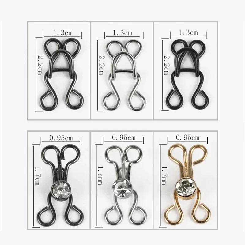 30/50Set Metal Invisible Garment Hook and Eye Clothes Trousers Adjust Buckle Underwear Bra Jeans Skirt Button Sewing Accessories