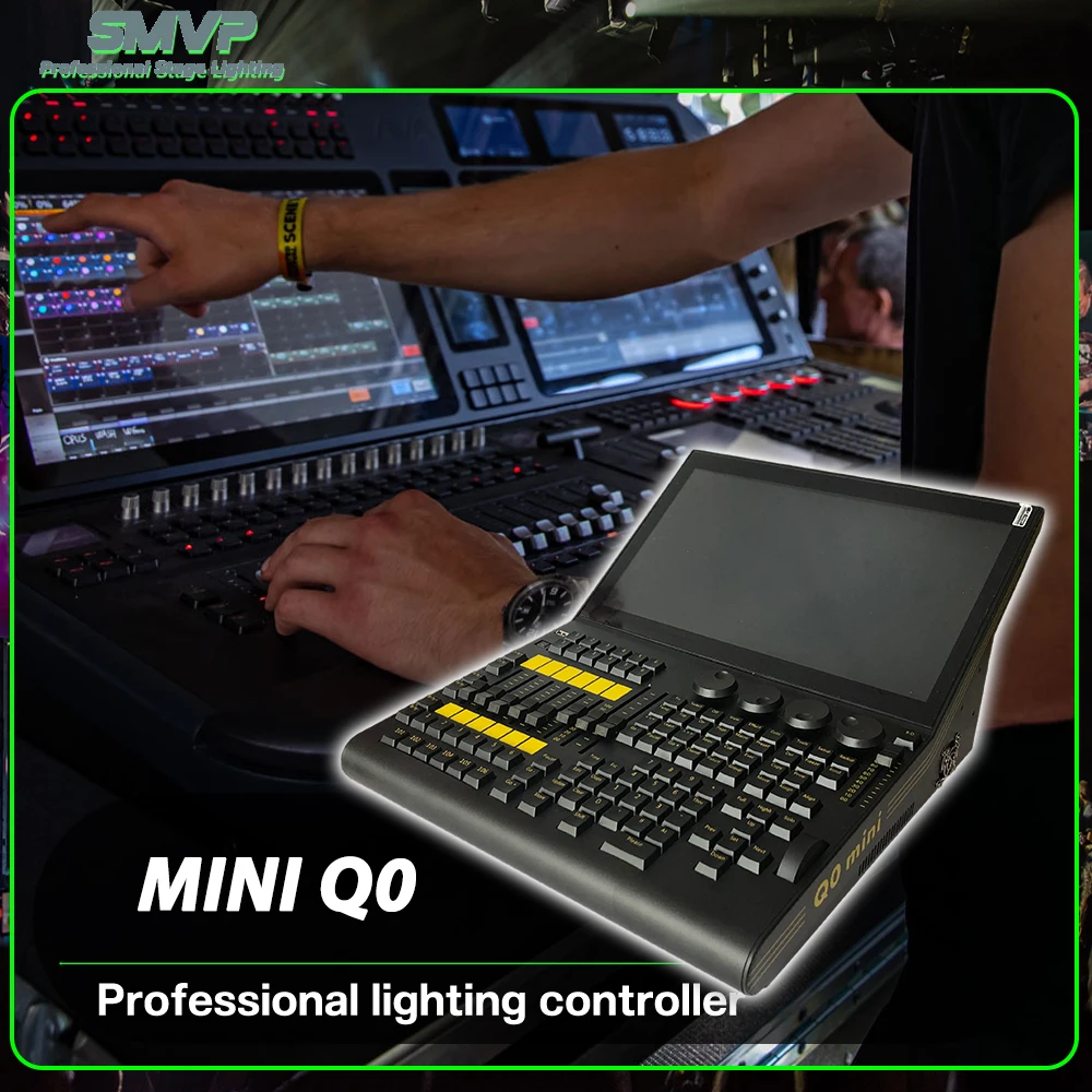 

New Mini Q0 Console Stage Lighting Controller DMX512 With Flight Case For Disco DJ Disco Nightclub Bar
