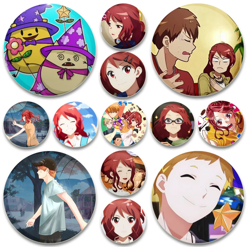 Anime Romantic Killer Button Pins Cute Cartoon Badge Round Creative Brooches for Backpack Jewelry Accessories Handmade Gifts