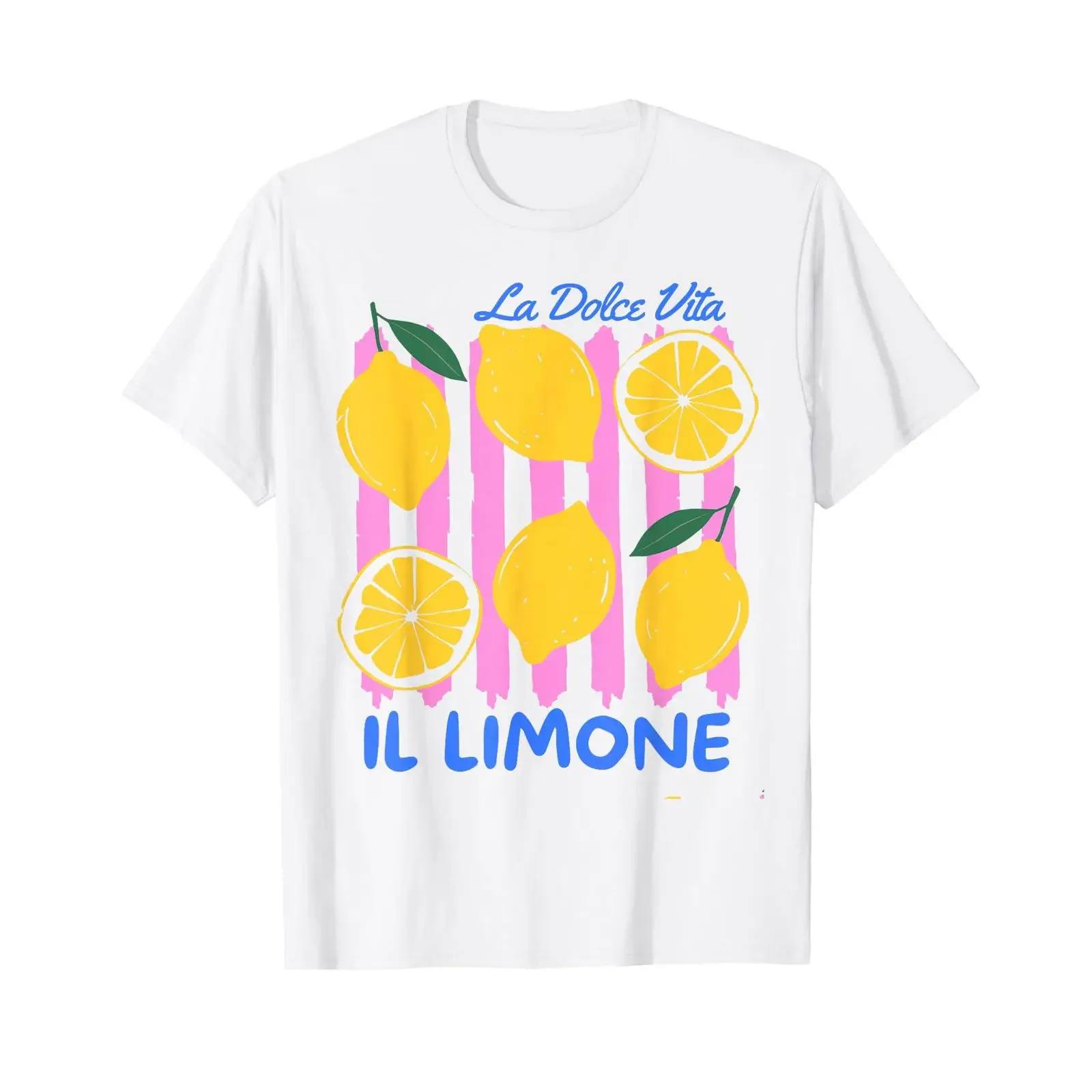 Lemon La Dolce Vita Il Limone T Shirt vintage Washed Top For Everyday Wear Soft fashion Stretched graphic Slightly Breathable