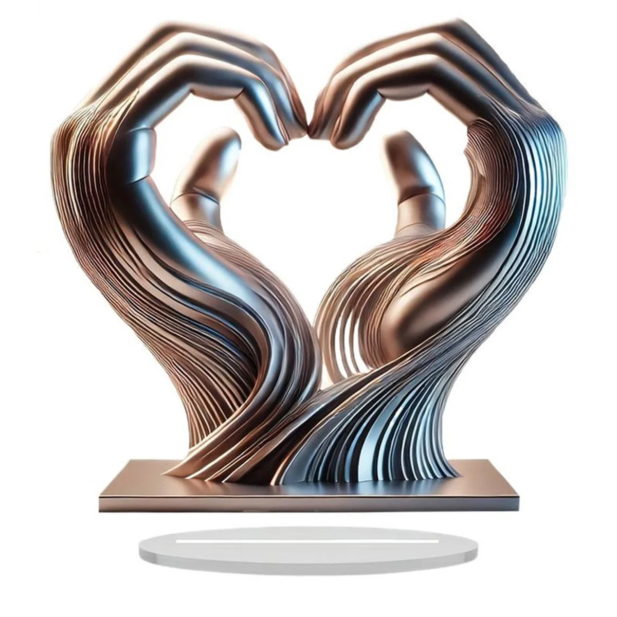 Ręka z sercem, figurka akrylowa w kształcie serca, rzeźba dłoni, dekoracja JAS