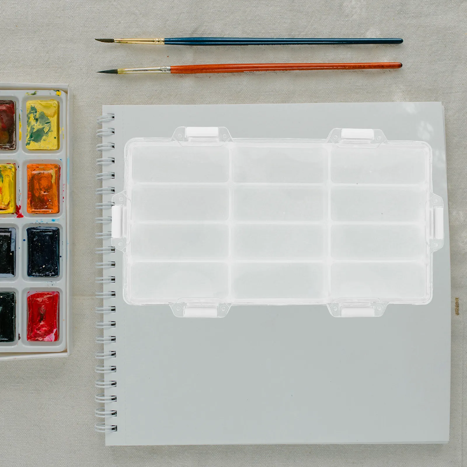 12 Compartment Multi-Compartment Watercolor Palette Compact Portable Airtight Silicone Seal Travel Watercolor Paint Tray Mini