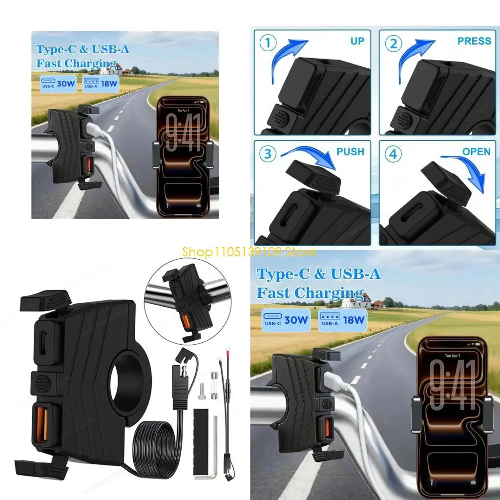 

P5ED Водонепроницаемый дизайн SAE к USB-адаптеру для зарядки телефона Зарядные устройства для мотоциклов