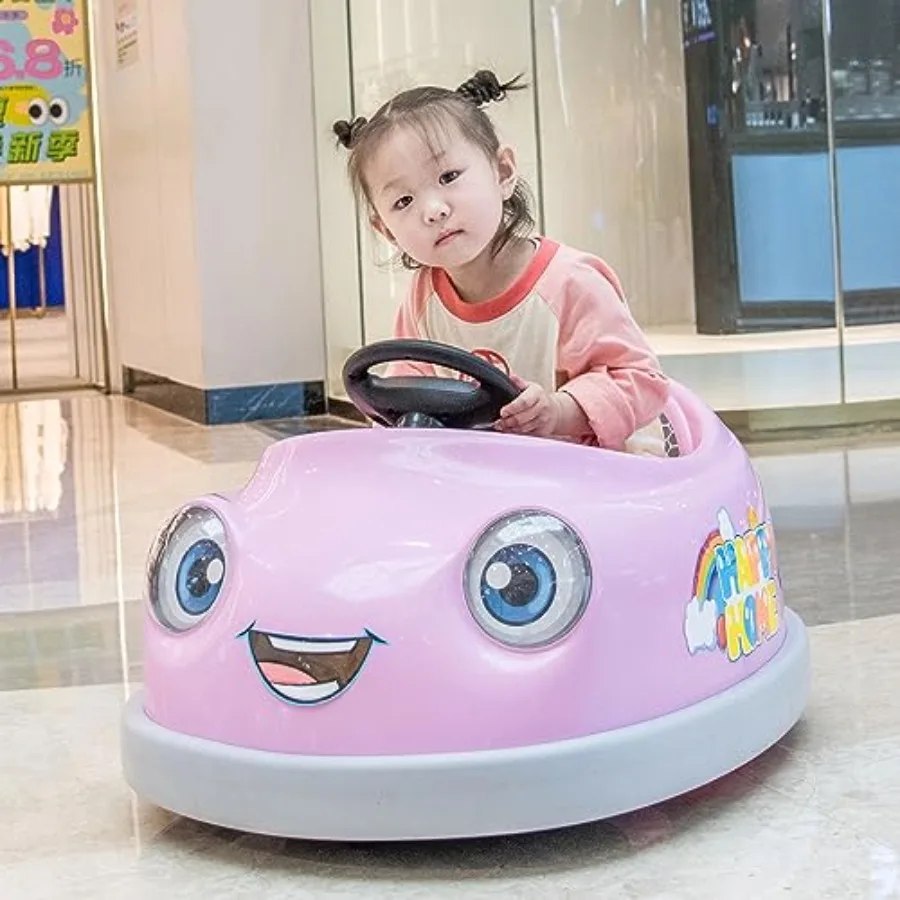 12V 2 velocidades passeio elétrico no carro pára-choques para crianças de 1 a 6 anos, carro elétrico infantil com controle remoto, luzes LED, Bluetooth