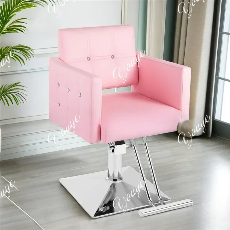 A Swivel Armchair Barber Chair Stations For Hair Stylist Removable Backrest Cadeira Barbeiro Profissional Beauty Salon Furniture
