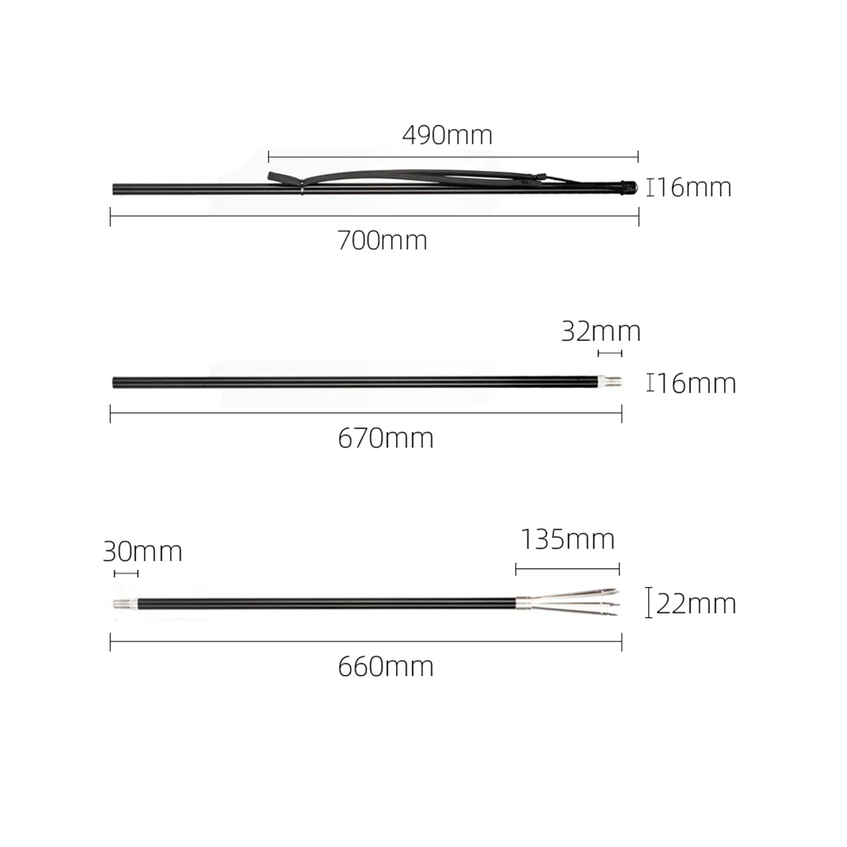 Imagem -03 - Aluminum Alloy Pesca Gaff 3-seção Ponta com Farpas Mergulho Lança Cabeça Afiada Ferramentas de Pesca