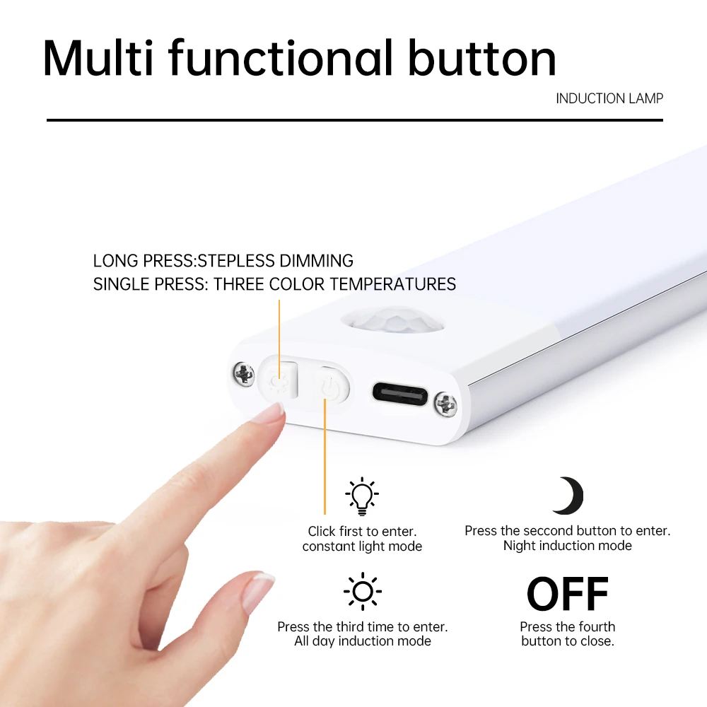 Motion Sensor Light Wireless LED Night Light USB Rechargeable Night Lamp Cabinet Wardrobe Lamp Under Backlight For Kitchen led