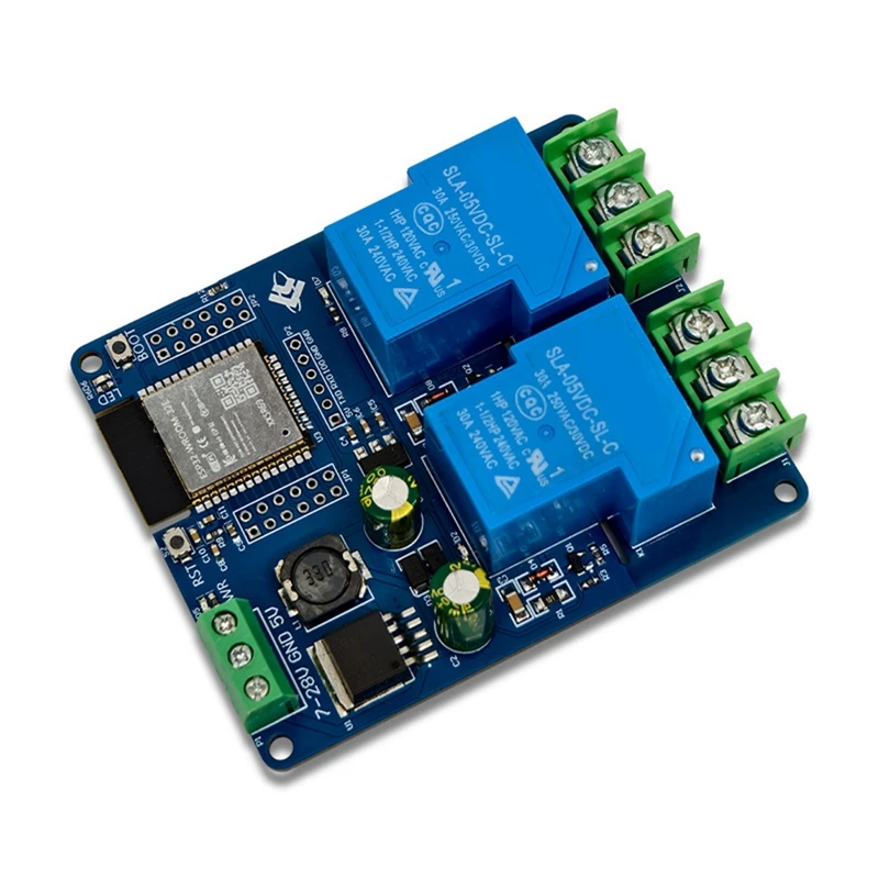 DC7-28/5V Voeding WIFI Bluetooth 2-Kanaals 30A Relaismodule Development Board ESP32 Secundaire Ontwikkeling