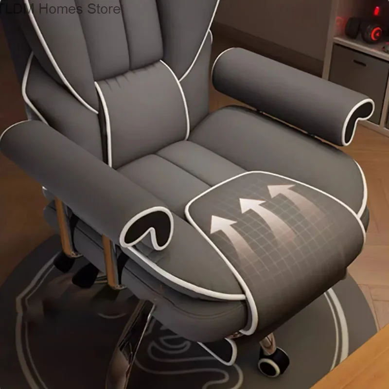 Nordic exclusivo cadeira de escritório rodas simplicidade almofada de látex cinza cadeira de jogos high-end preguiçoso fauteuil de bureau móveis para casa