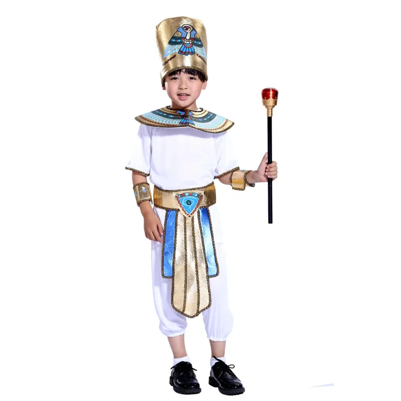 Ragazzo Ragazza Antico Egitto Faraone Egiziano Cleopatra Principe Principessa Costume Cosplay Per Bambini Carnevale Halloween Con Accessori