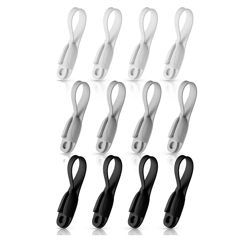 

12 Pcs Cord Bundlers Cord Organizer Multifunctional Binding Lanyard For Appliances Black, White, Gray