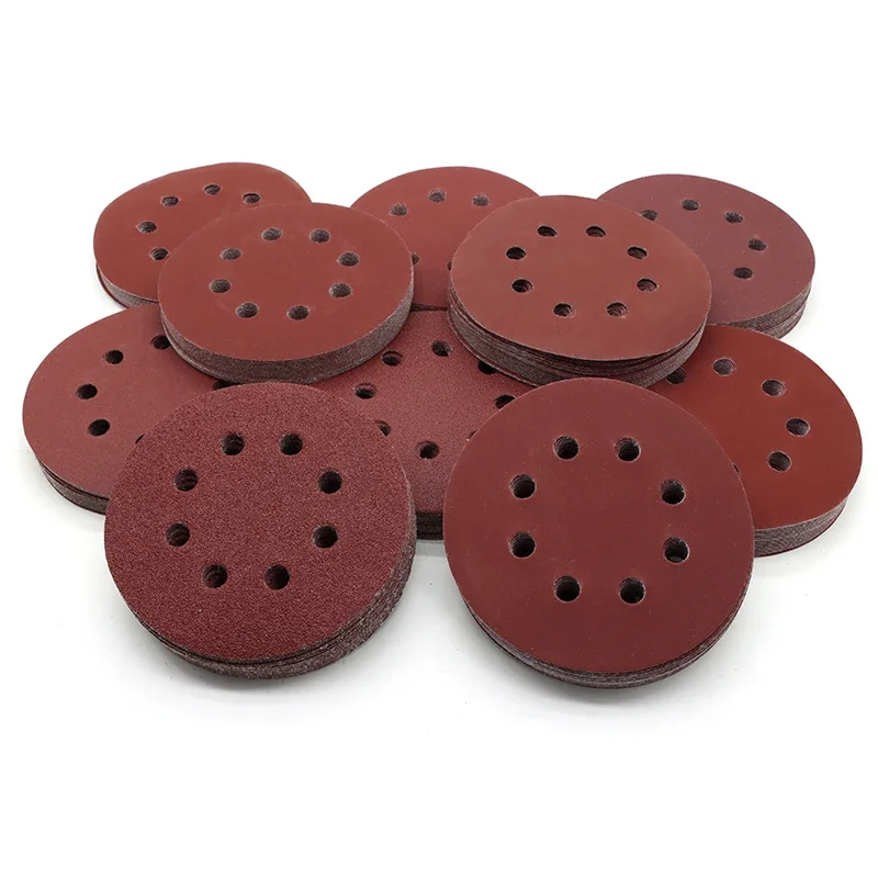 

5 Inch 8Hole Sanding Discs Hook and Loop Adhesive Sandpaper 125mm 60~2000 Grits For Random Orbital Sander Abrasive Sheets Tools