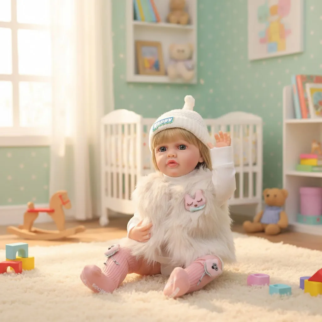 Cloveray 22 بوصة الأصلي الكلاسيكي كامل الجسم الفينيل واقعية تولد من جديد دمية طفل سوبر لطيف دمية من الفينيل اليدوية لعبة طفل هدية عيد الميلاد #3