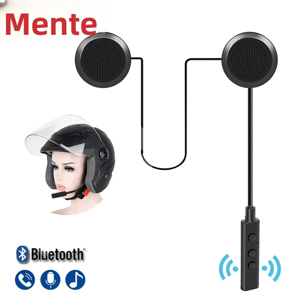 Fone de Ouvido Estéreo Bluetooth 5.0 Velev para Moto, Fones de Ouvido Universais para Capacete, Chamada Sem Fio com 250mHA