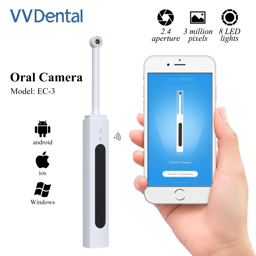 VV Dental Camera Wifi Oral Endoscope 300W Pixel With 8Pcs Led Lamps Oral Examination Diagnostic Tool