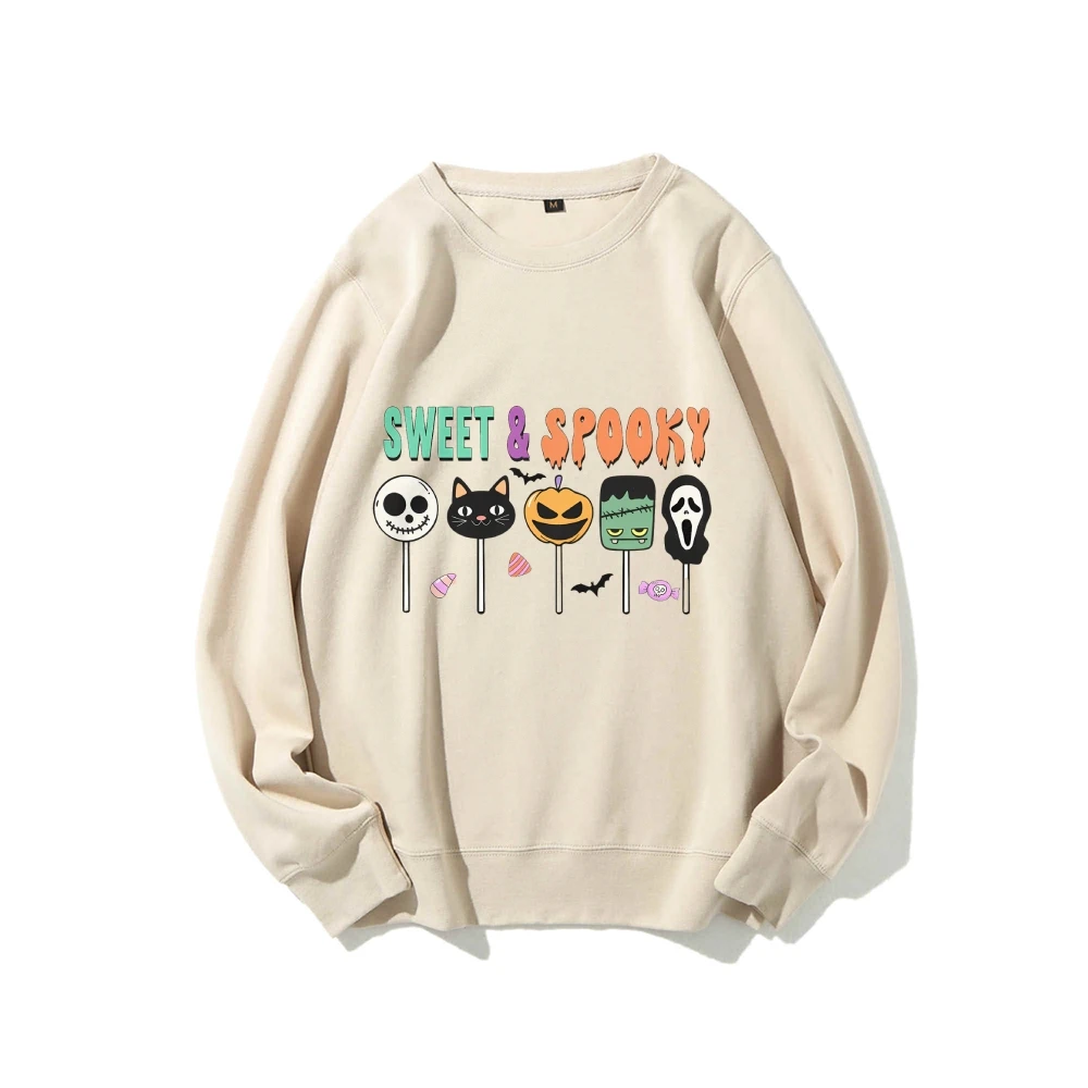 

Sweet And Spooky Sweatshirt Women Halloween Sweatshirt Trick Or Treat Hoodie Spooky Season Pullover Pumpkin Jumper